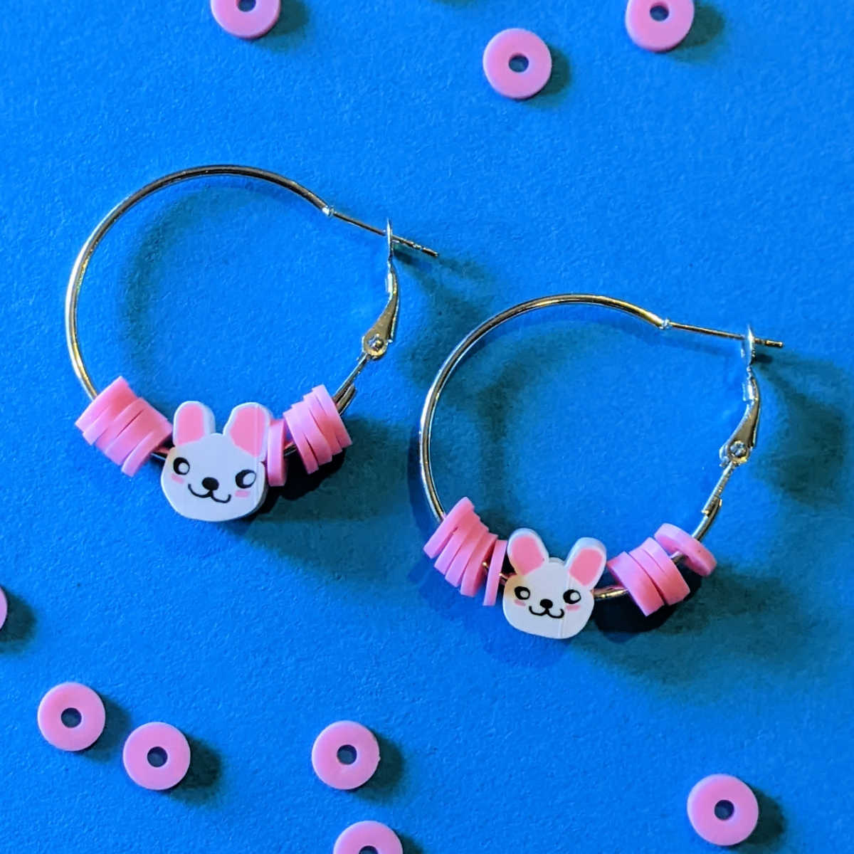 beaded easter bunny hoop earrings craft