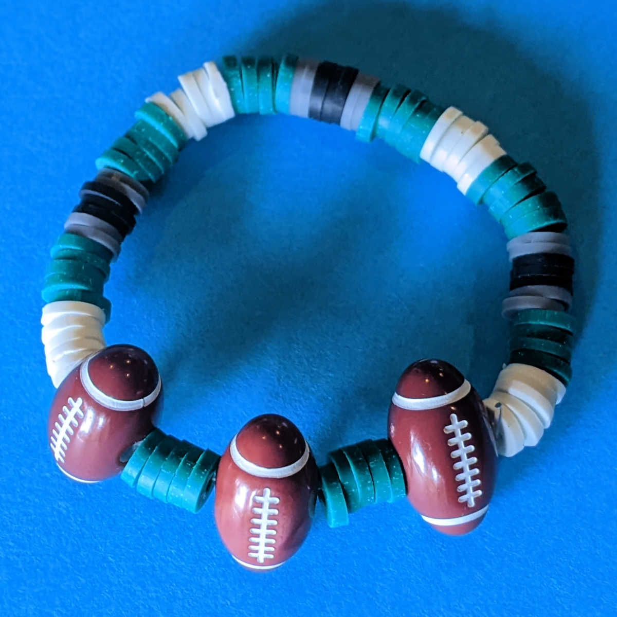 beaded football team colors bracelet craft