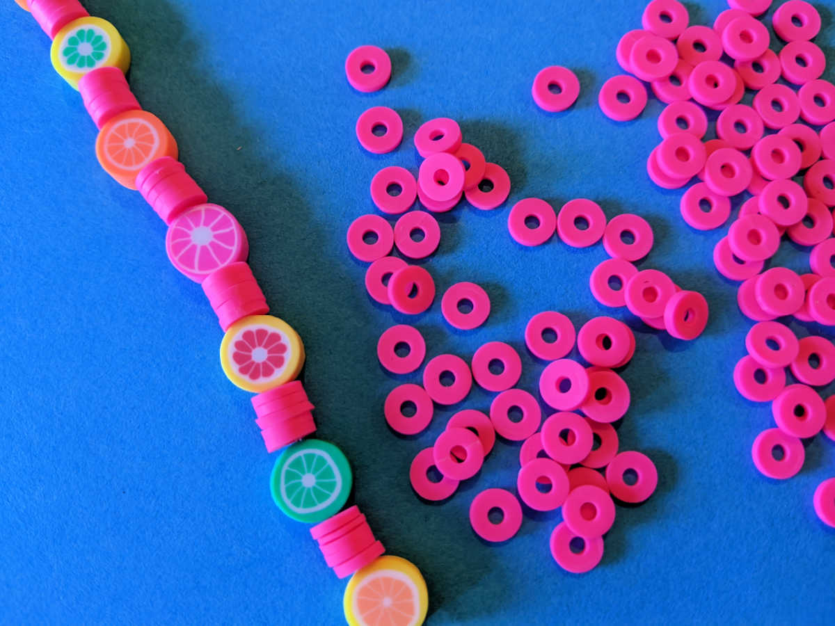 beading a citrus fruit bracelet