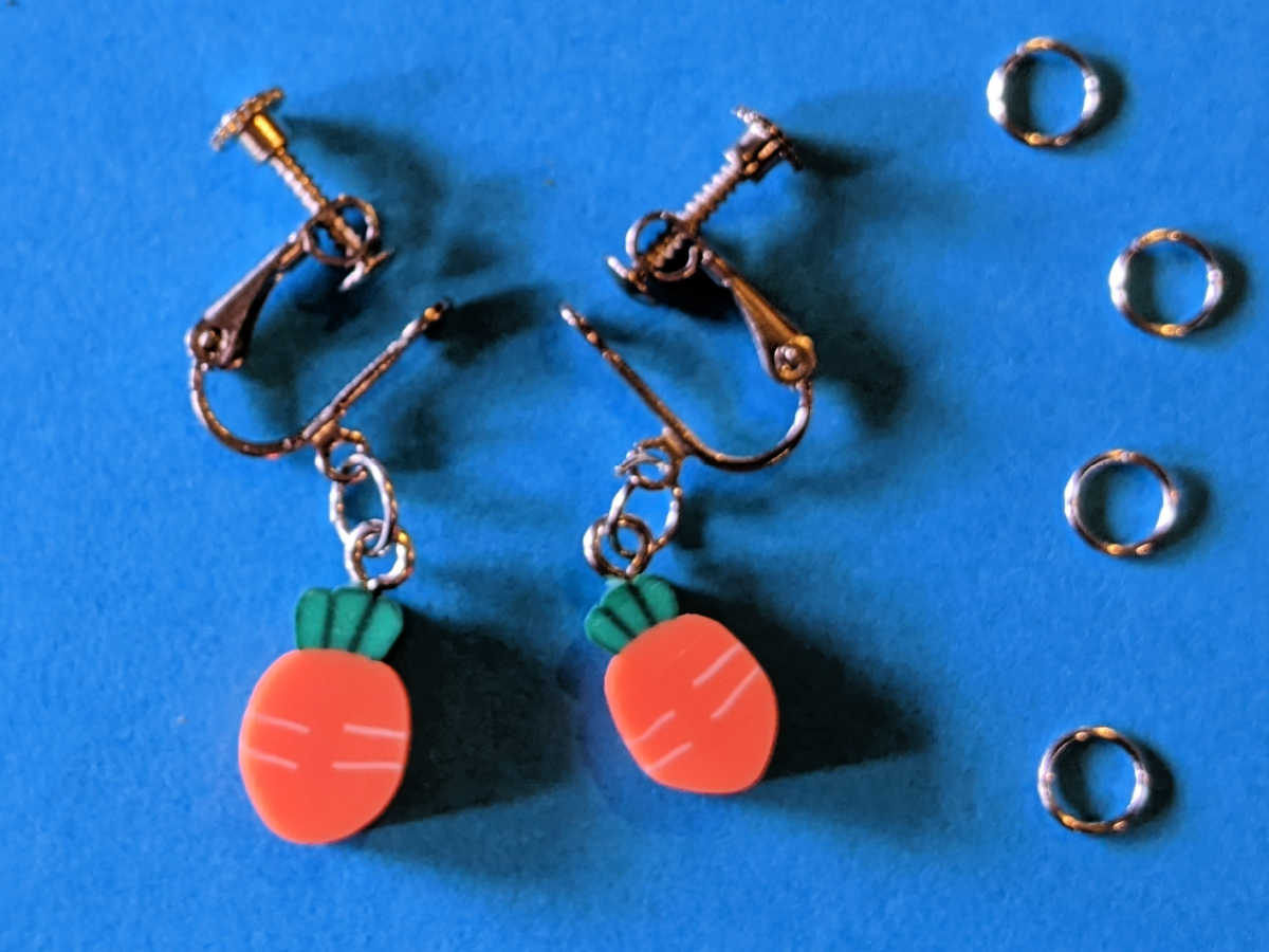 clip-on carrot earrings craft