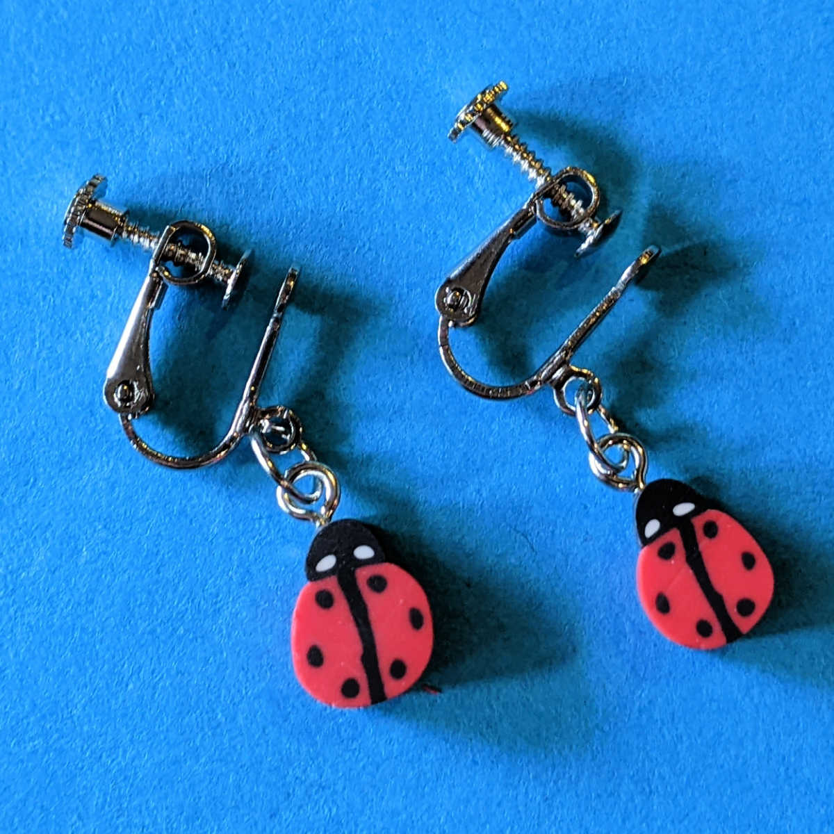 clip on ladybug earrings craft