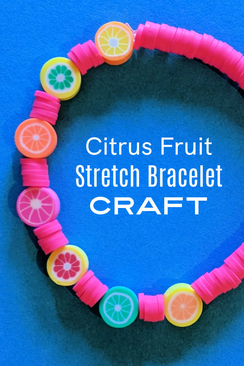 Make a fun DIY citrus fruit bracelet craft with polymer clay beads and elastic thread, so you can add a happy pop of color to your wrist. 