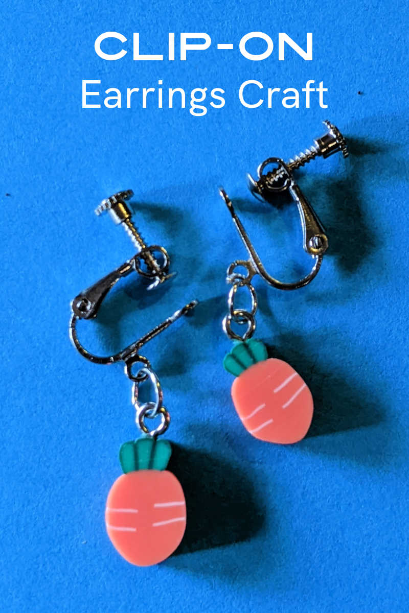 It's easy to make this clip-on carrot earrings craft and so much fun to wear jewelry that you have made yourself. 