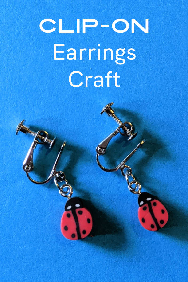 diy clip on ladybug earrings