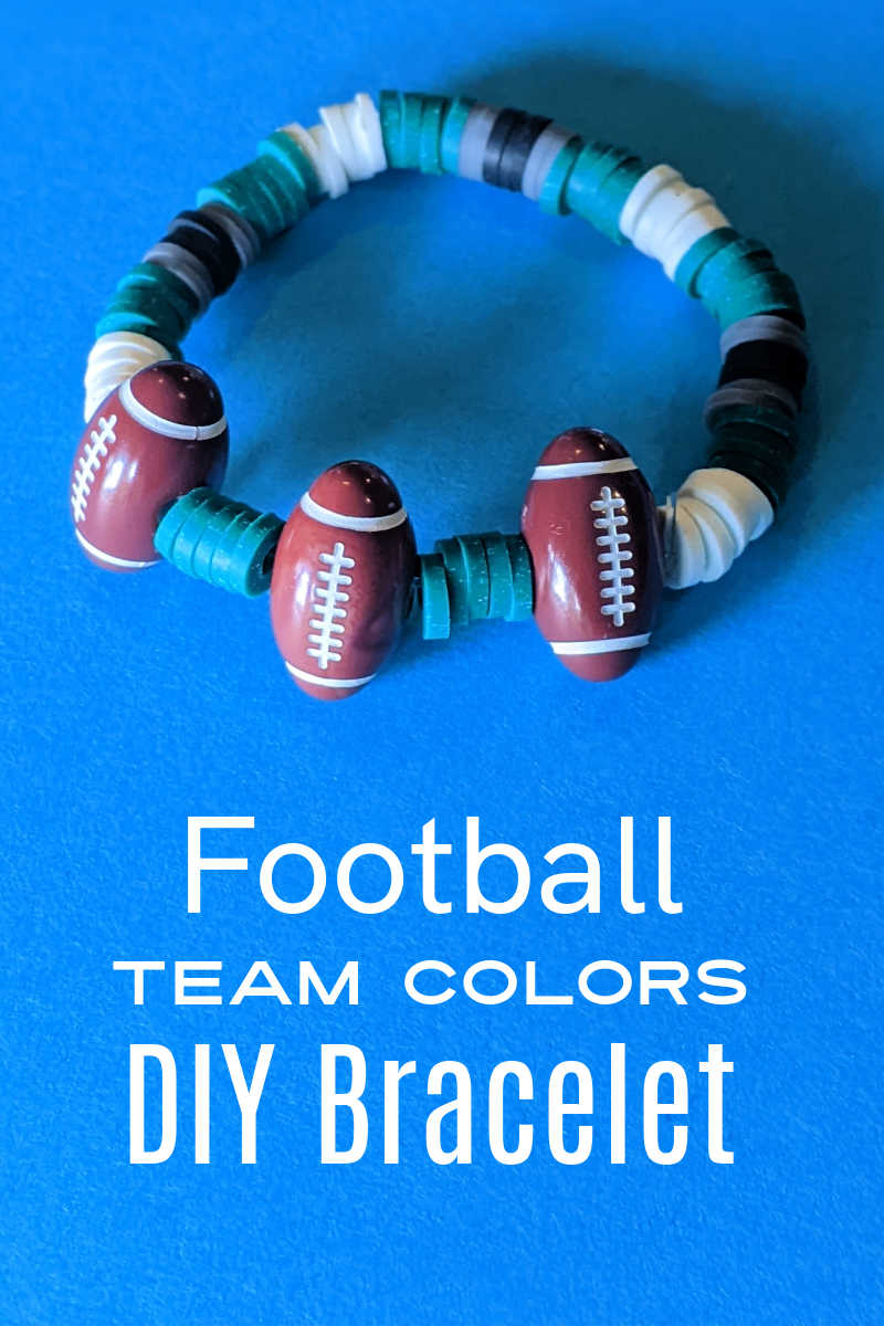Make this football team bracelet craft to show spirit for your favorite professional football team or a youth sports team.