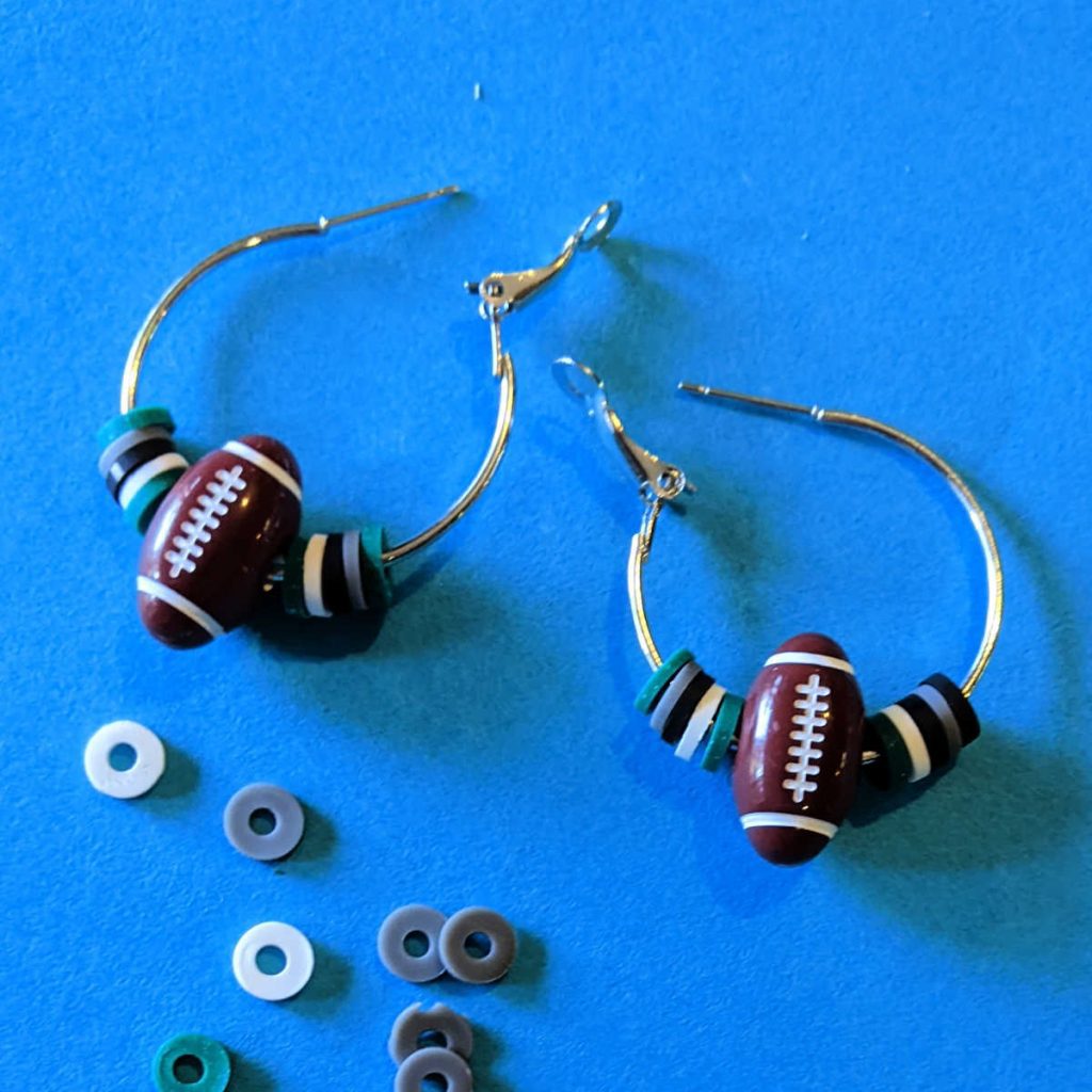 DIY Football Team Hoop Earrings Craft Mama Likes This