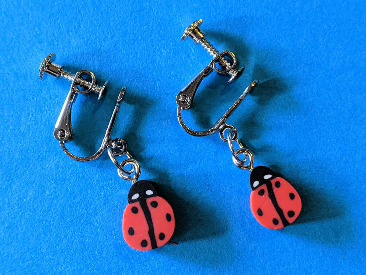 Ladybug Earrings, Lady Bug Clip Earrings, Ladybug Clip-ons, Lady Bug Clip-ons,  Halloween Costume, Ladybug Halloween, Ladybug Costume - Etsy