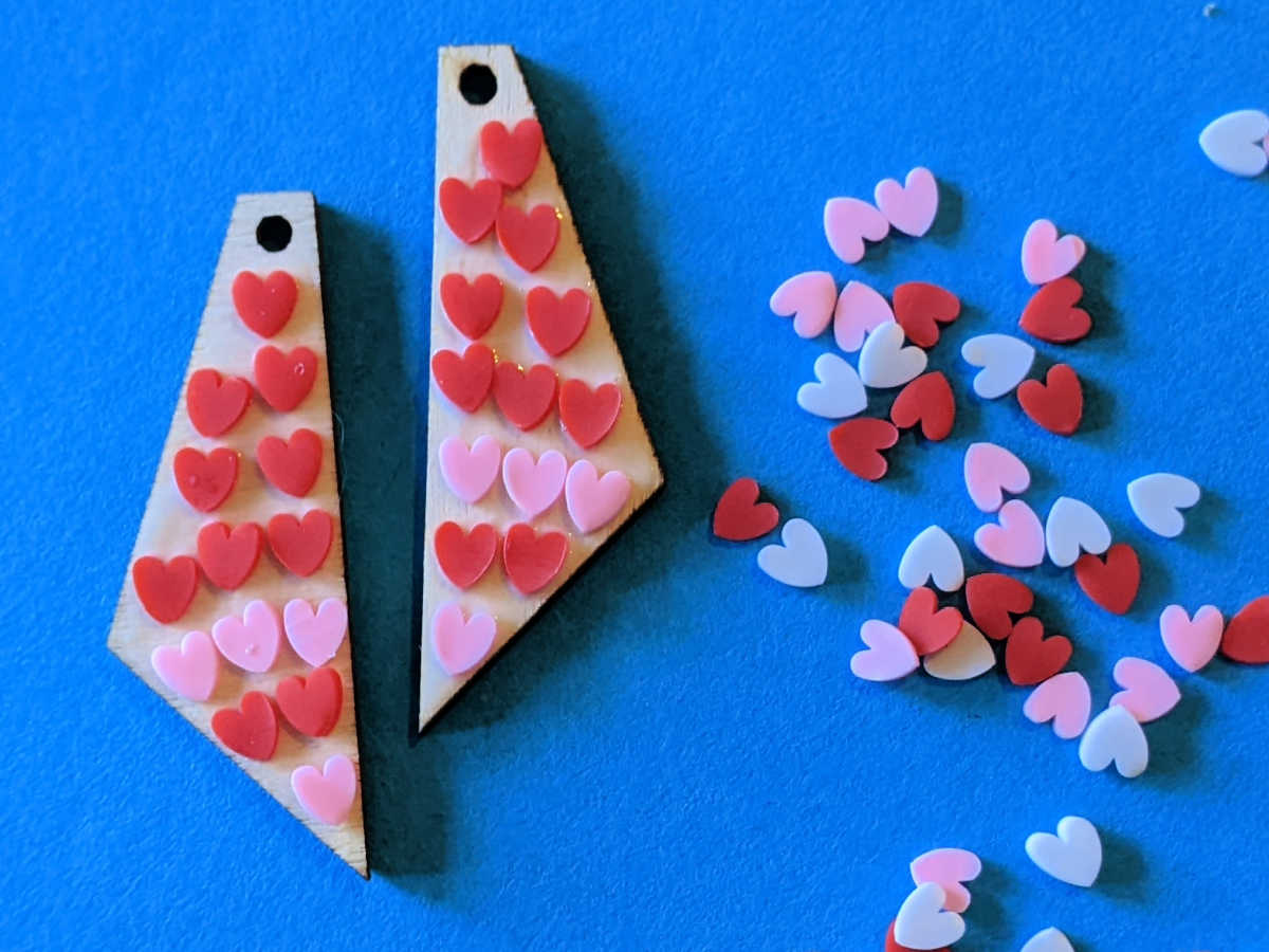 earring blanks with hearts attached