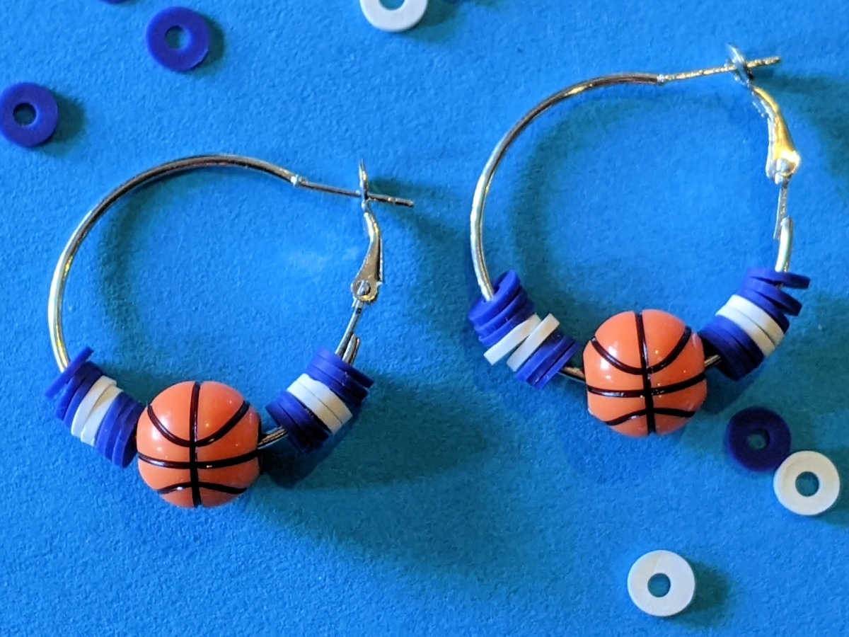 easy basketball team earrings craft