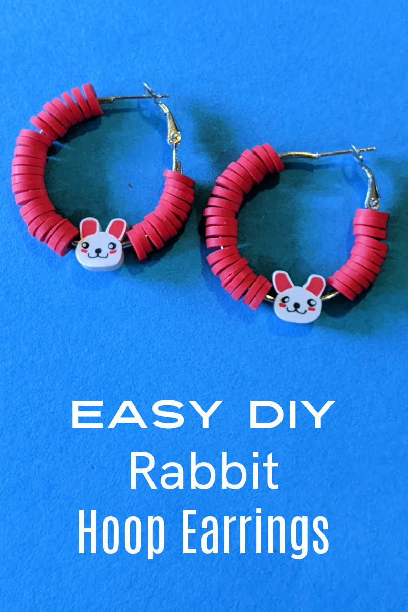 Make DIY rabbit hoop earrings with polymer clay beads to celebrate the Year of The Rabbit, Easter or the fact that you like cute animals. 