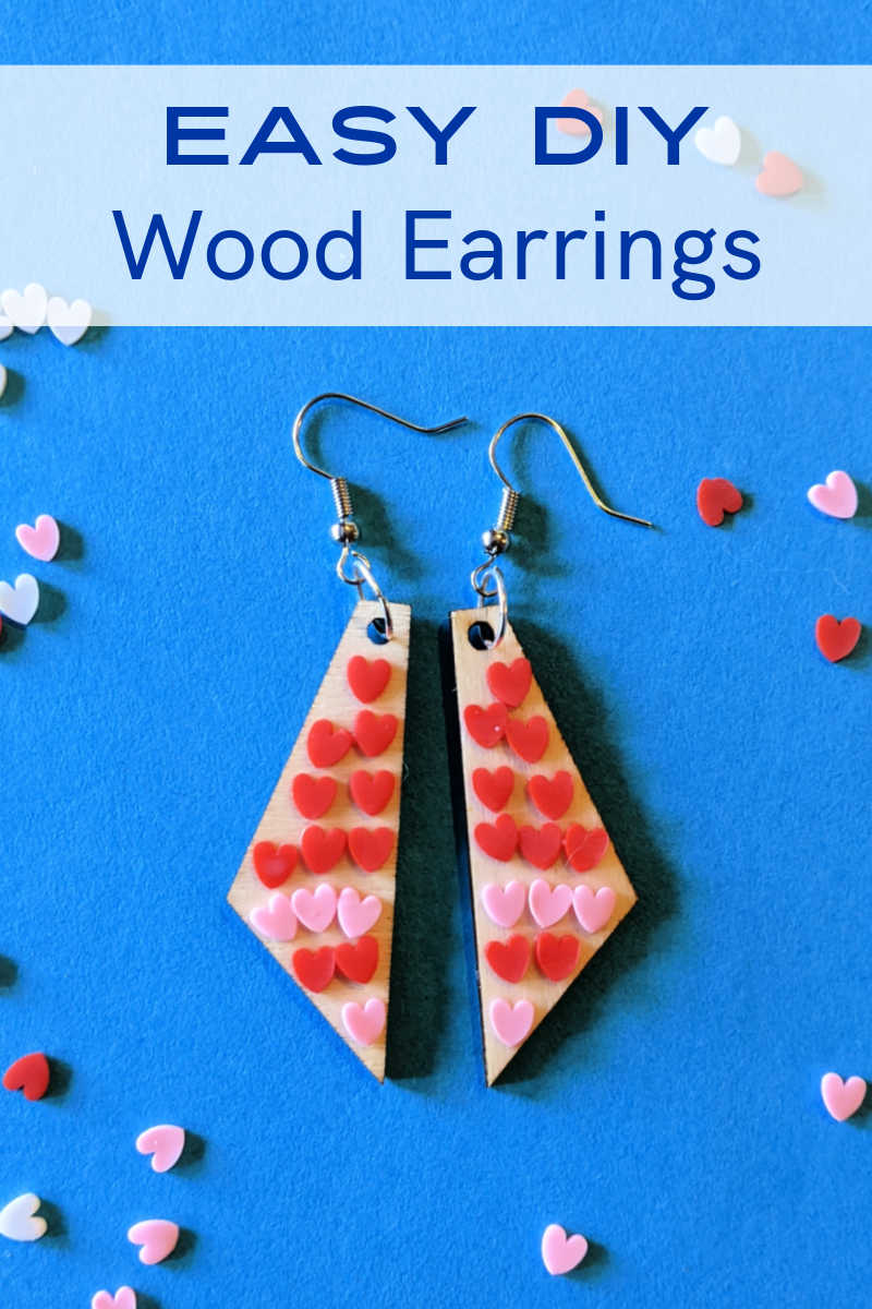 February 14th is a good time to make DIY Valentine wood earrings, but you can wear this cute heart jewelry any time of the year. 