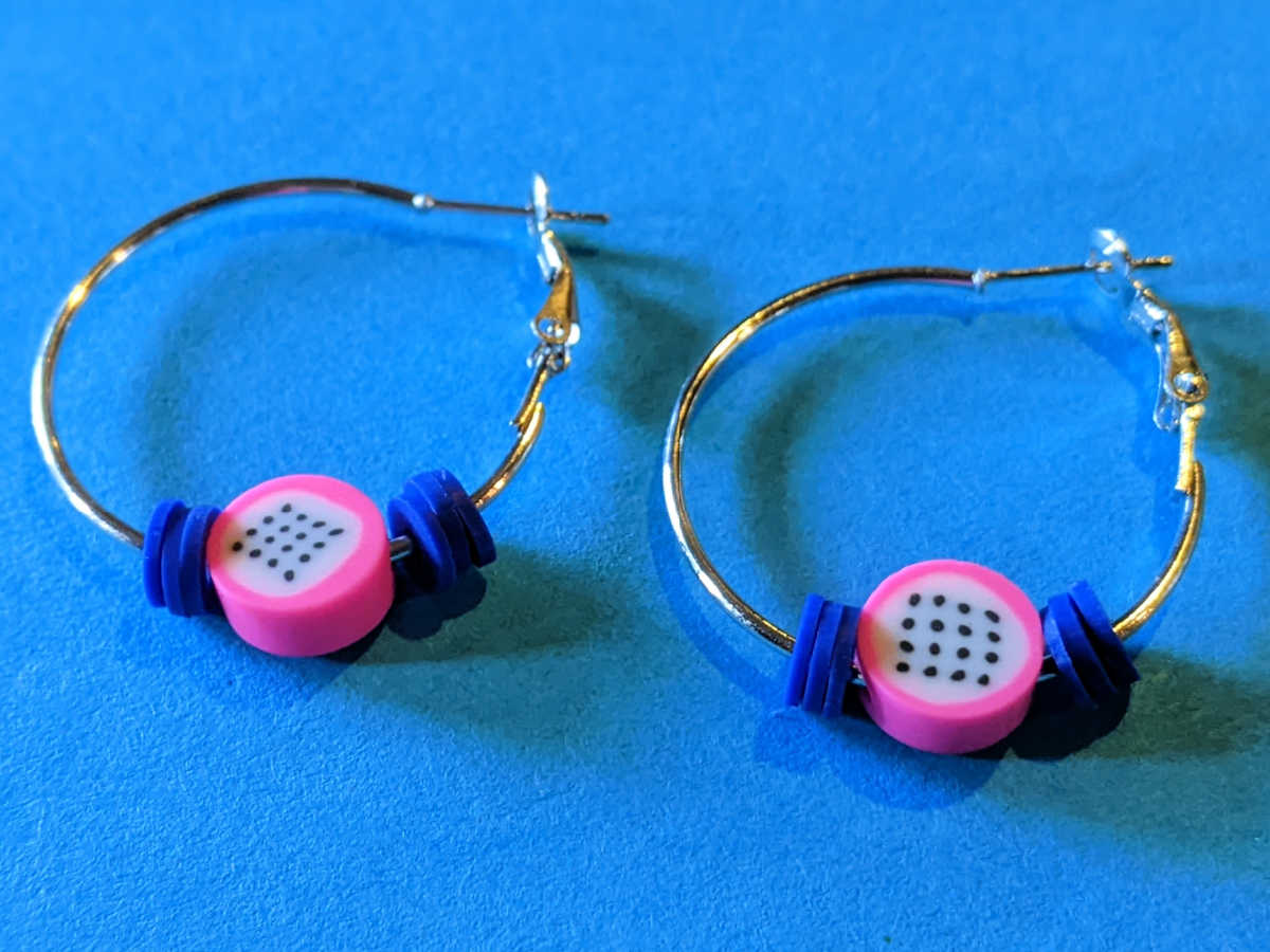 easy dragon fruit hoop earrings craft