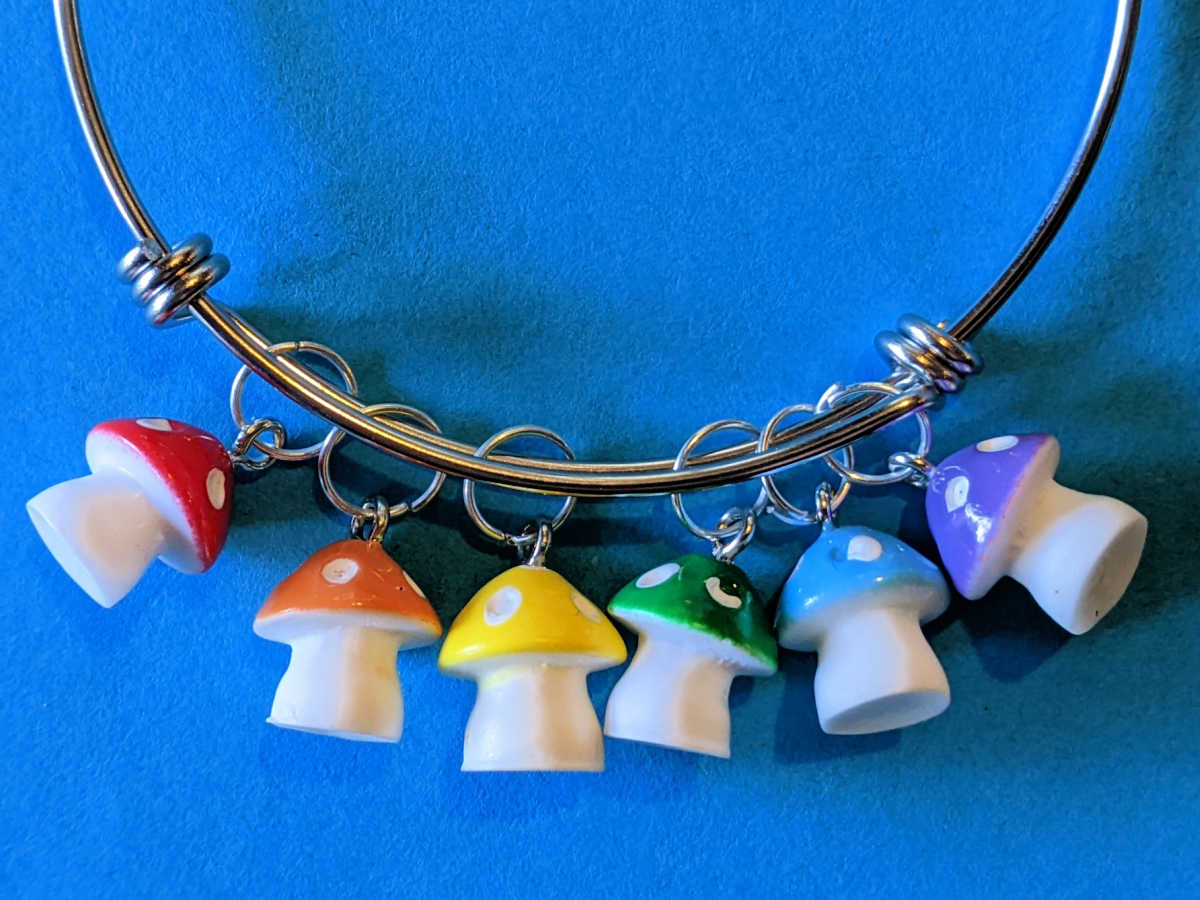easy mushroom bangle charm bracelet