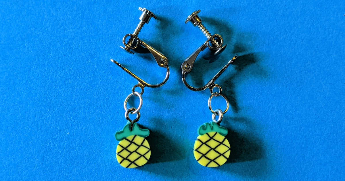 easy pineapple clip-on earrings craft