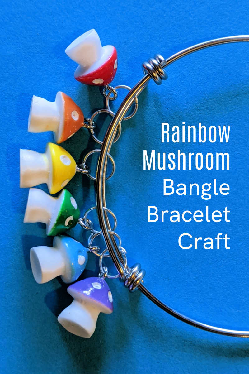 easy rainbow mushroom bangle bracelet craft