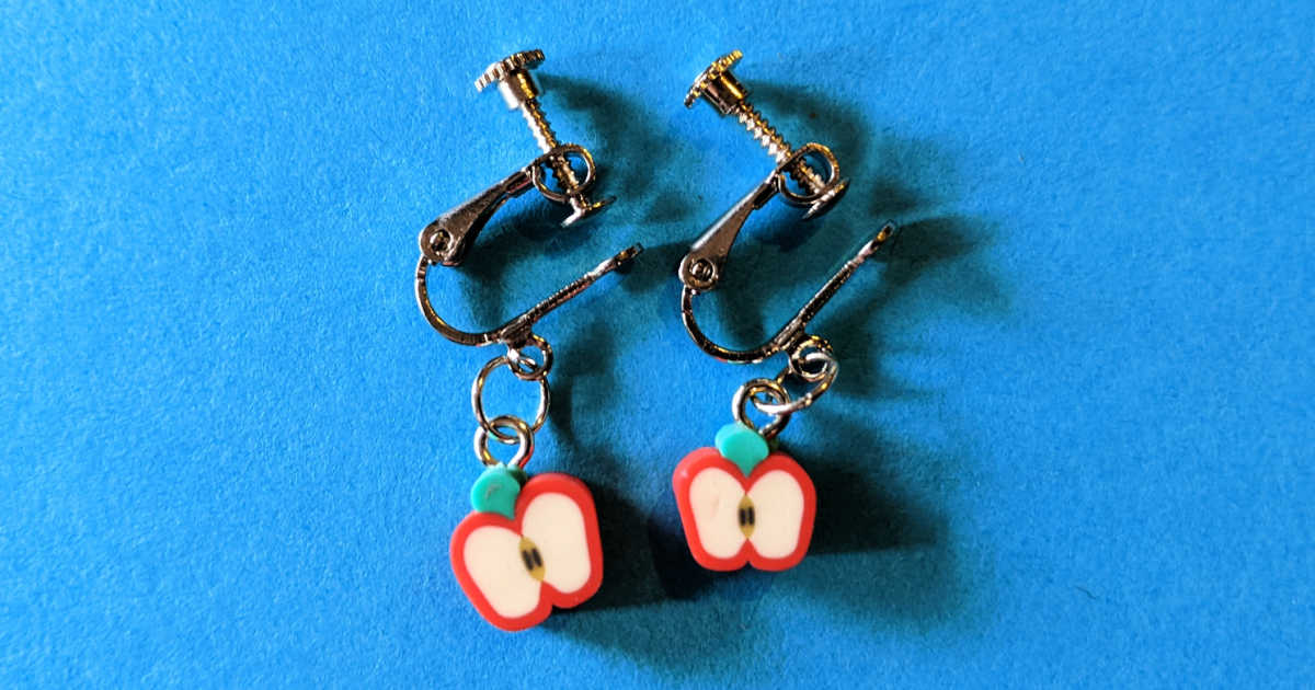 feature apple clip-on earrings craft