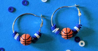 basketball team earrings craft