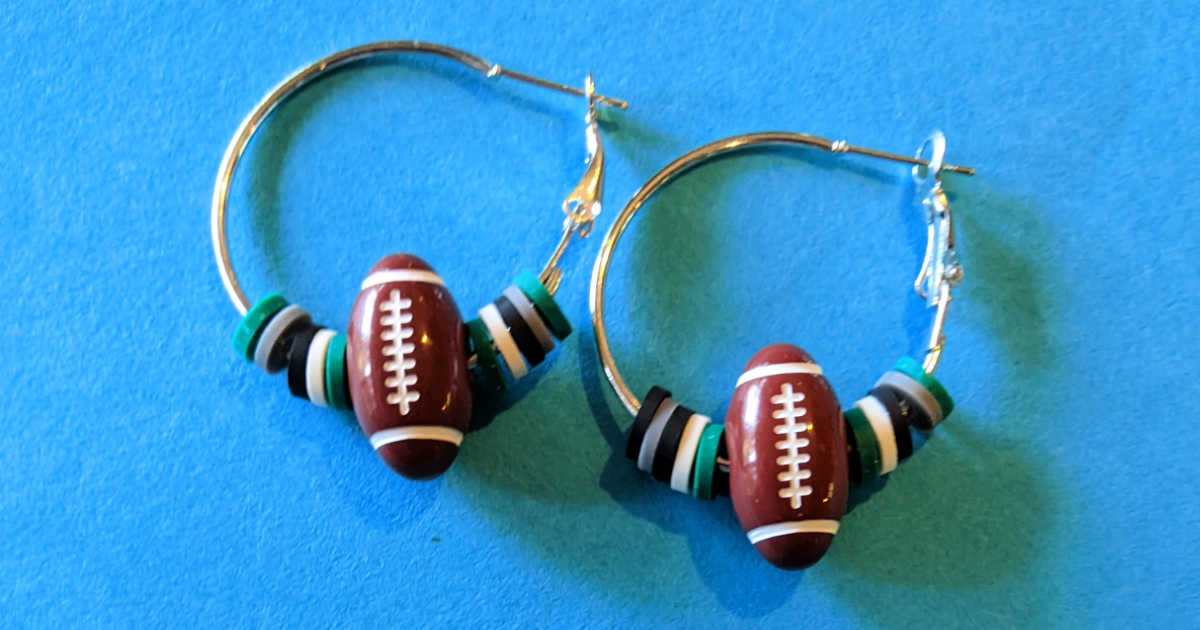 feature diy football hoop earrings craft