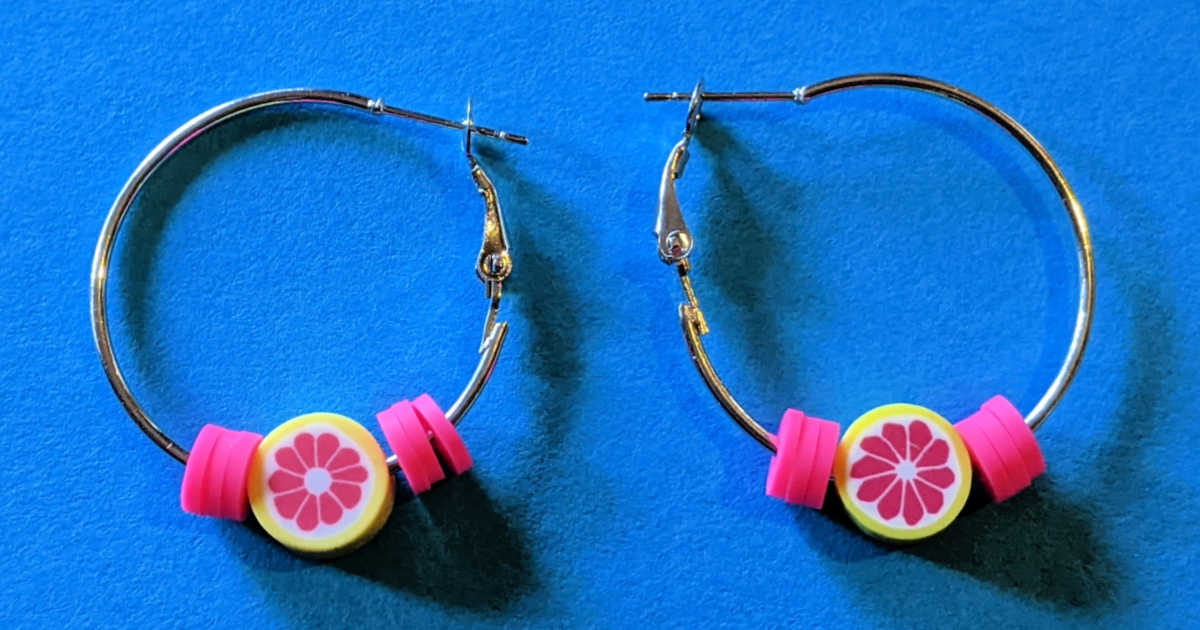 feature pink grapefruit hoop earrings craft