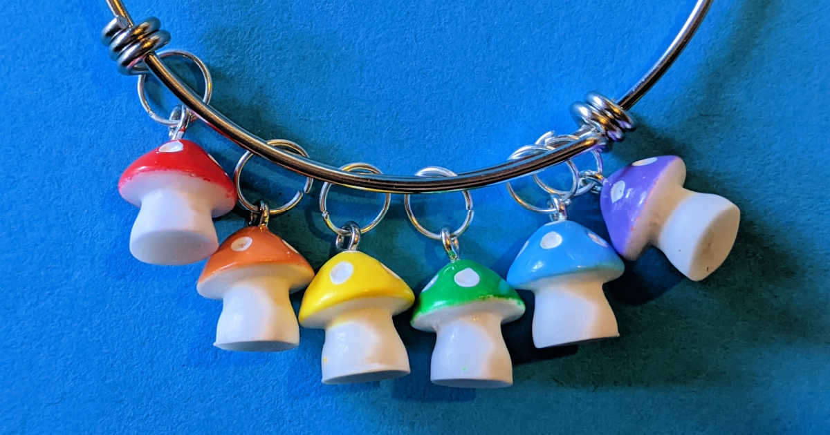 Rainbow Mushroom Charms Necklace 