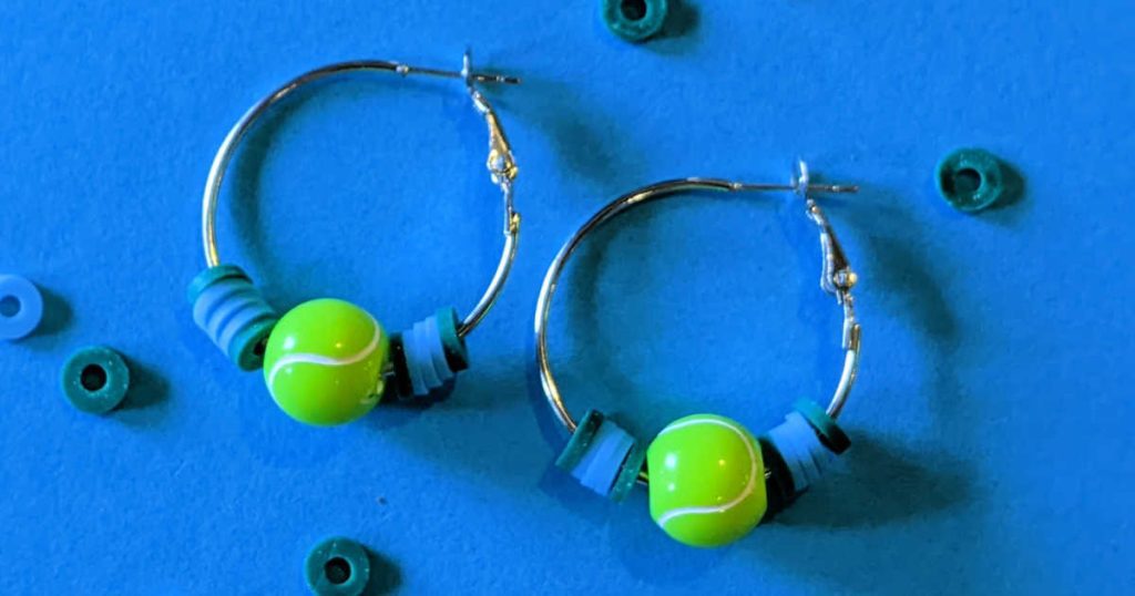 DIY Beaded Tennis Ball Hoop Earrings Craft Mama Likes This
