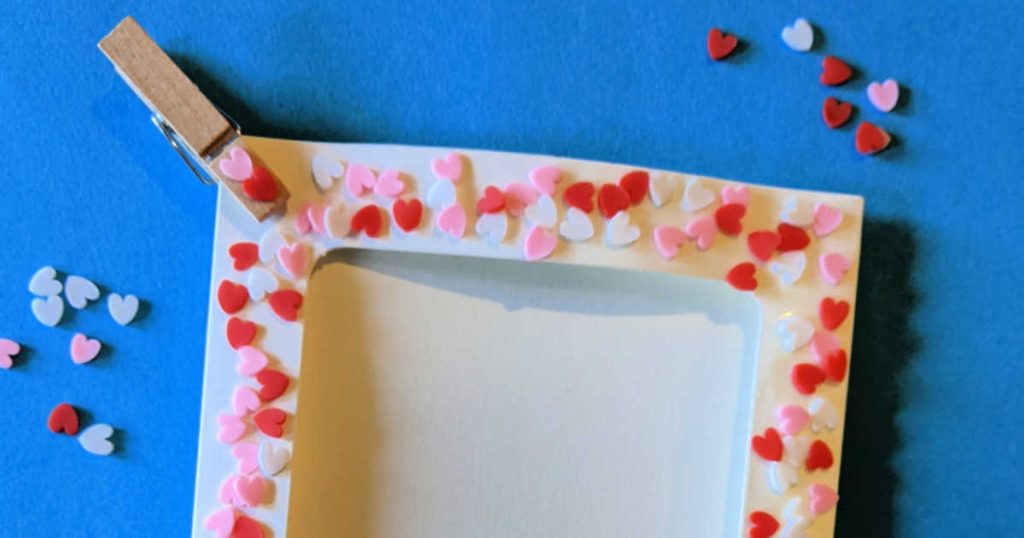 Valentine Frame Craft with Polymer Hearts Mama Likes This