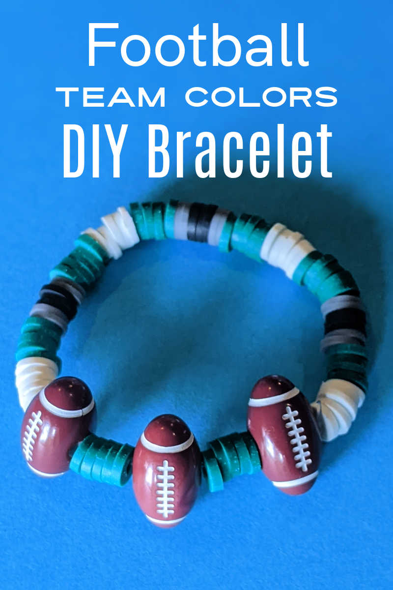 Make this football team bracelet craft to show spirit for your favorite professional football team or a youth sports team.