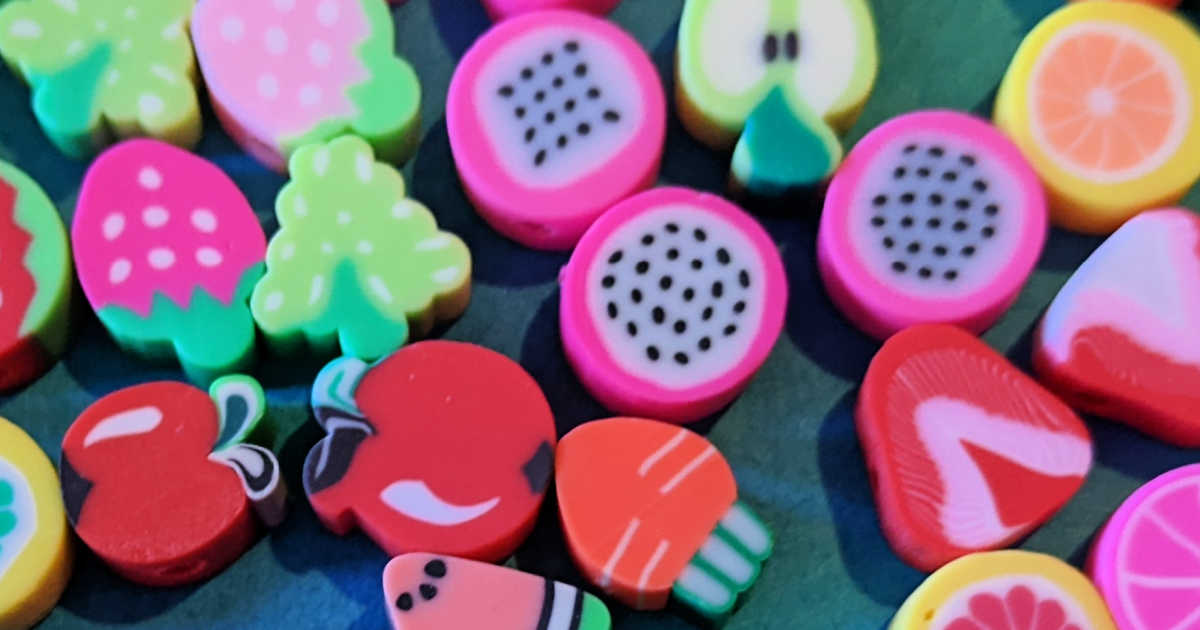 fruit polymer clay beads