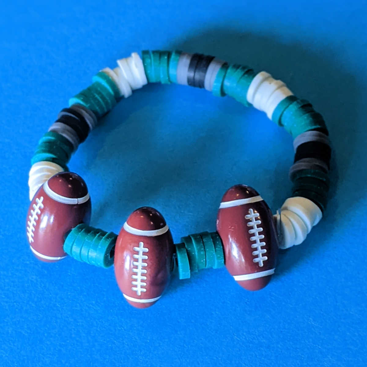 heishi bead football team bracelet