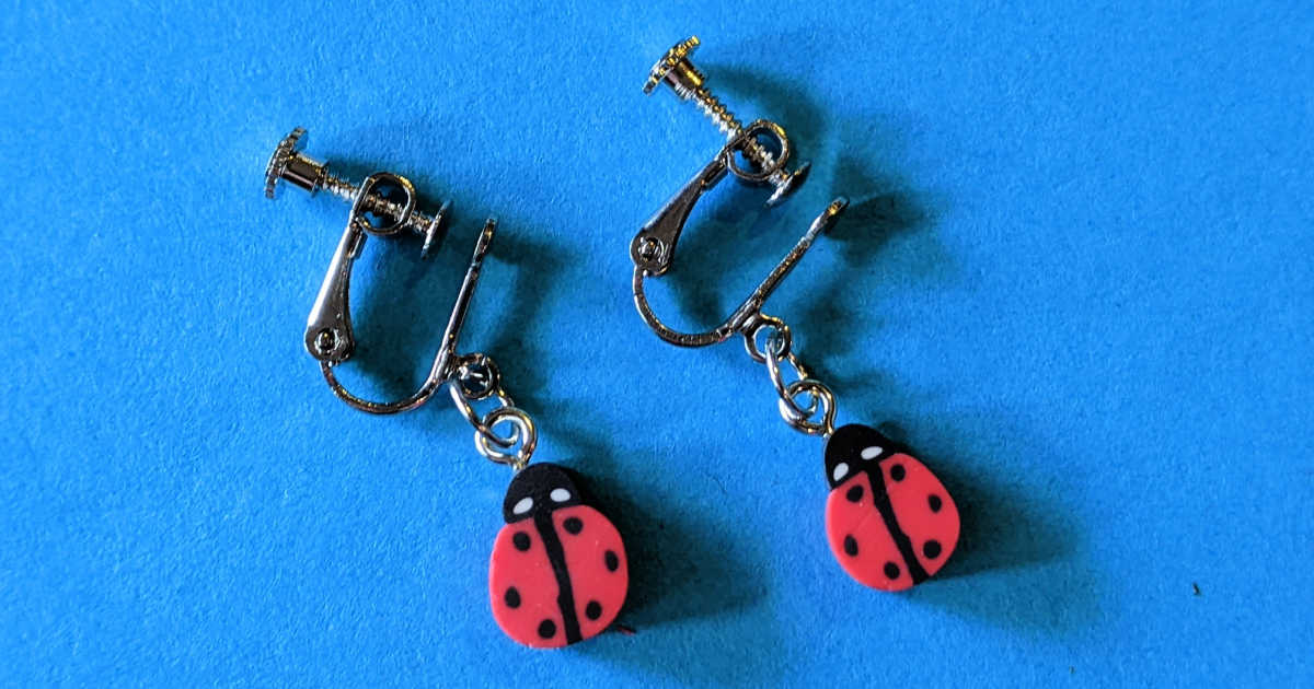 ladybug clip on earrings craft