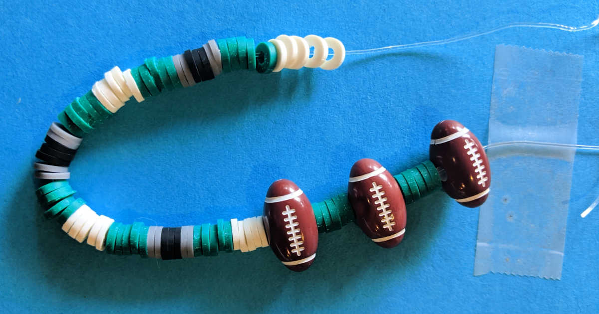 DIY Football Team Colors Bracelet Craft - Mama Likes This