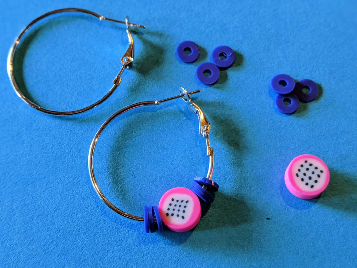 making dragon fruit hoop earrings craft