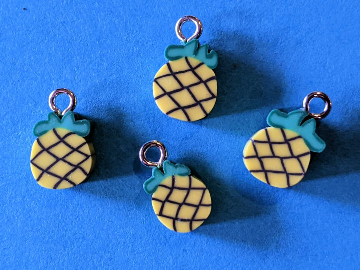 pineapple polymer clay charms
