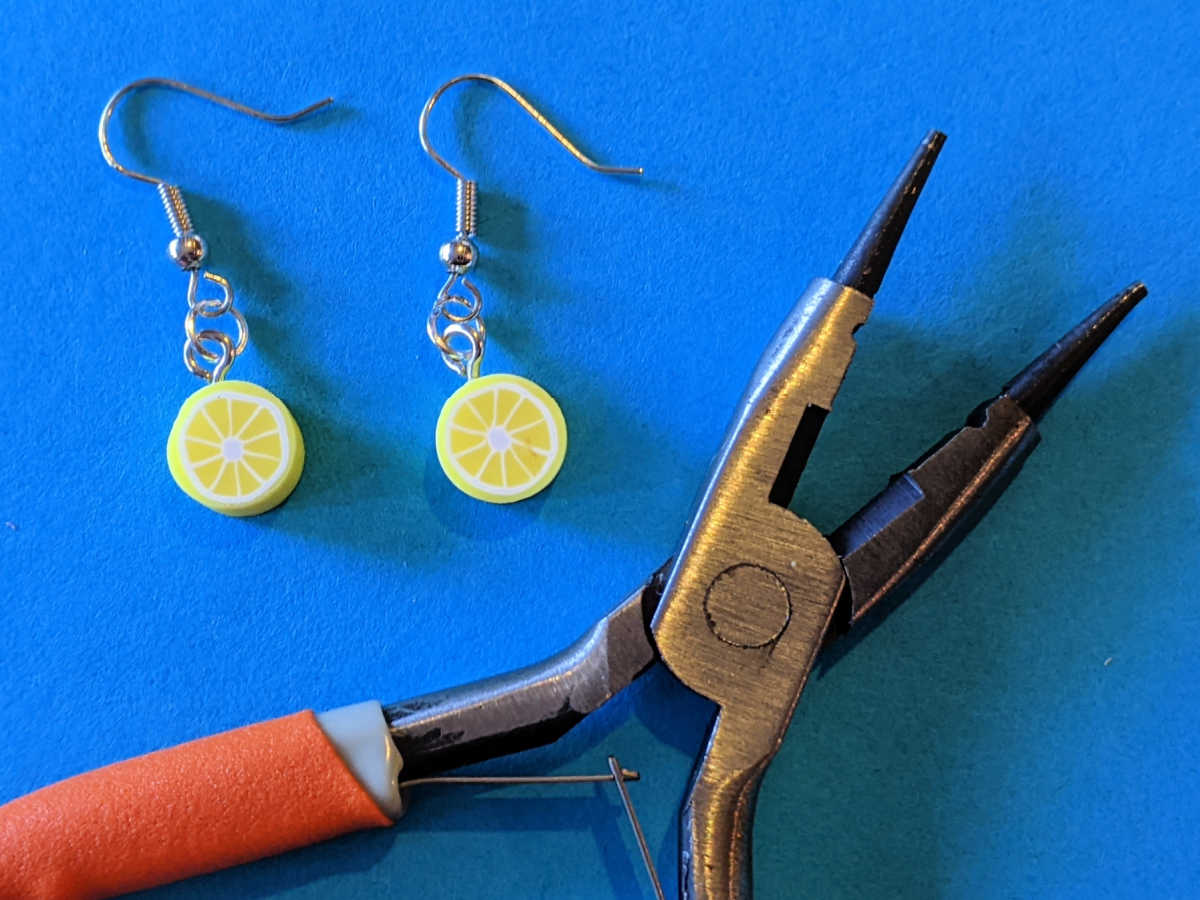 pliers and lemon earrings