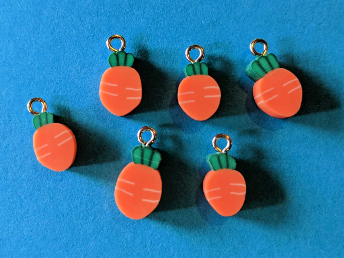 polymer clay carrot charms