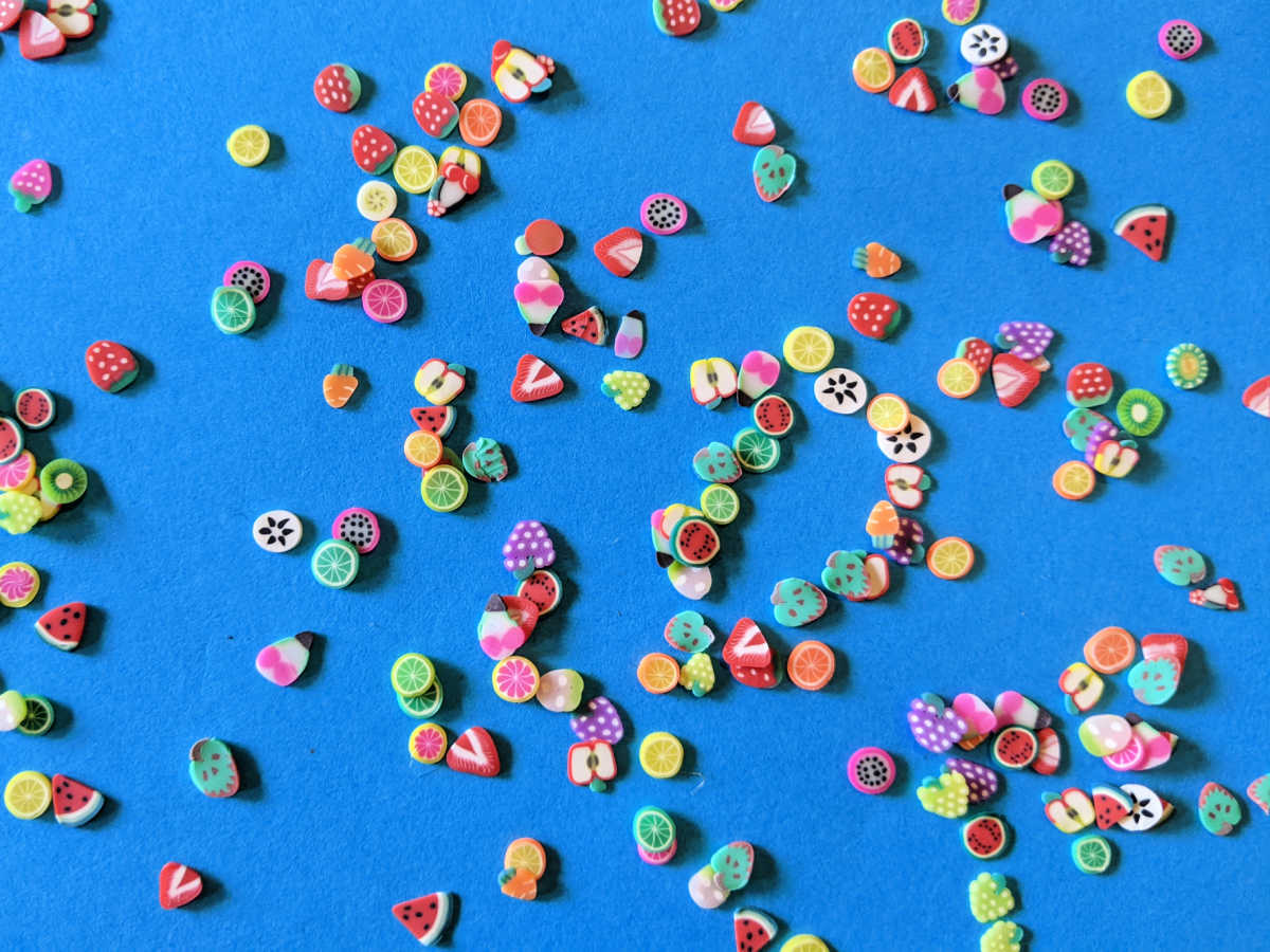 polymer clay fruit slices confetti sprinkles