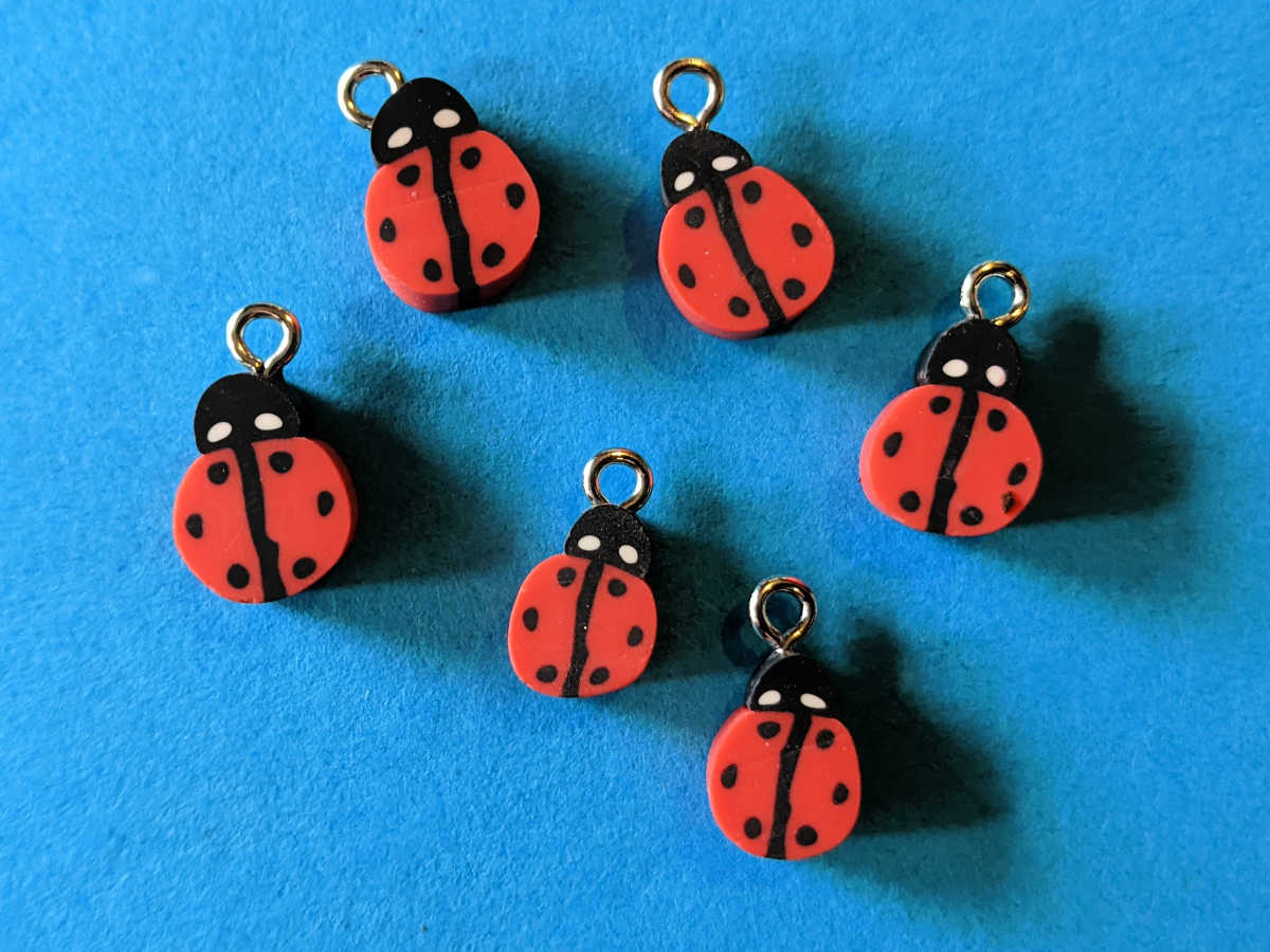 polymer clay ladybug charms