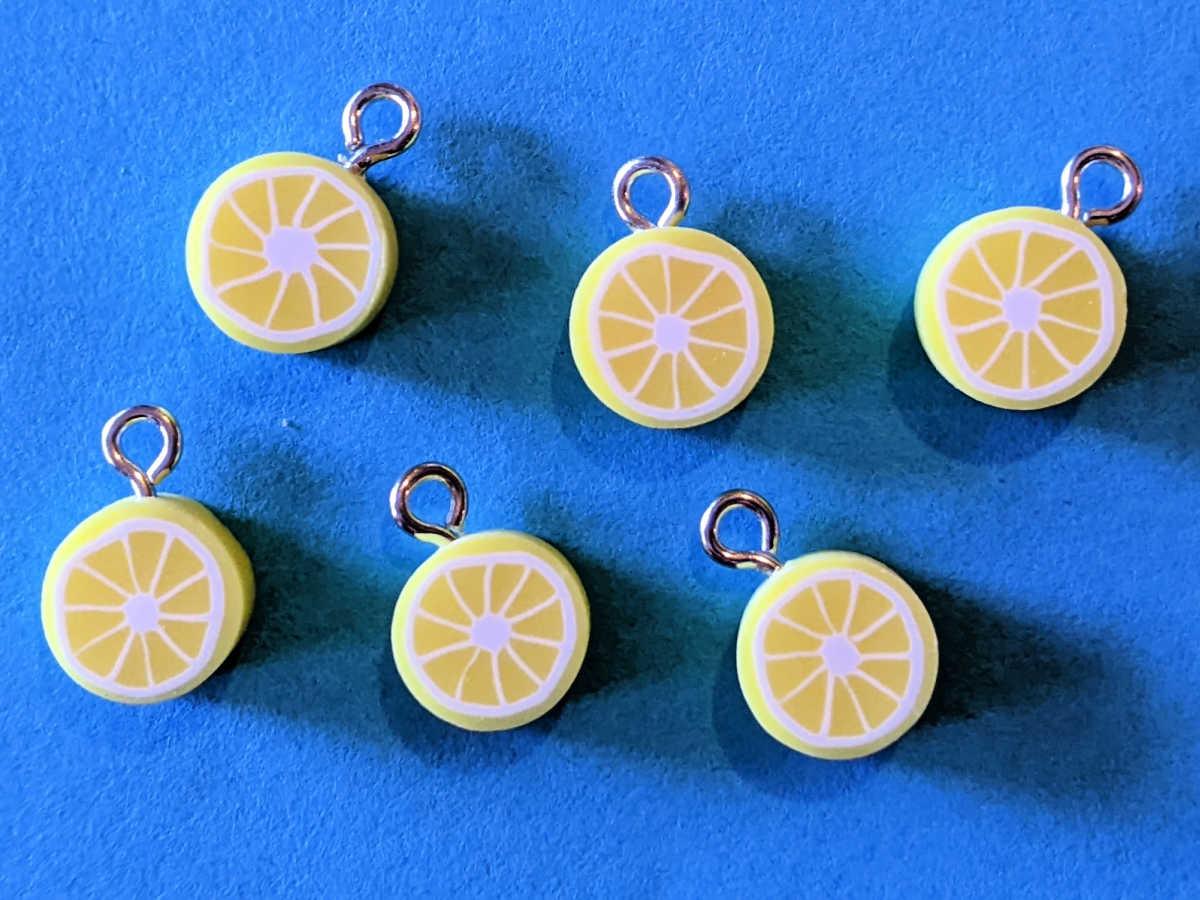 polymer clay lemon drop charms