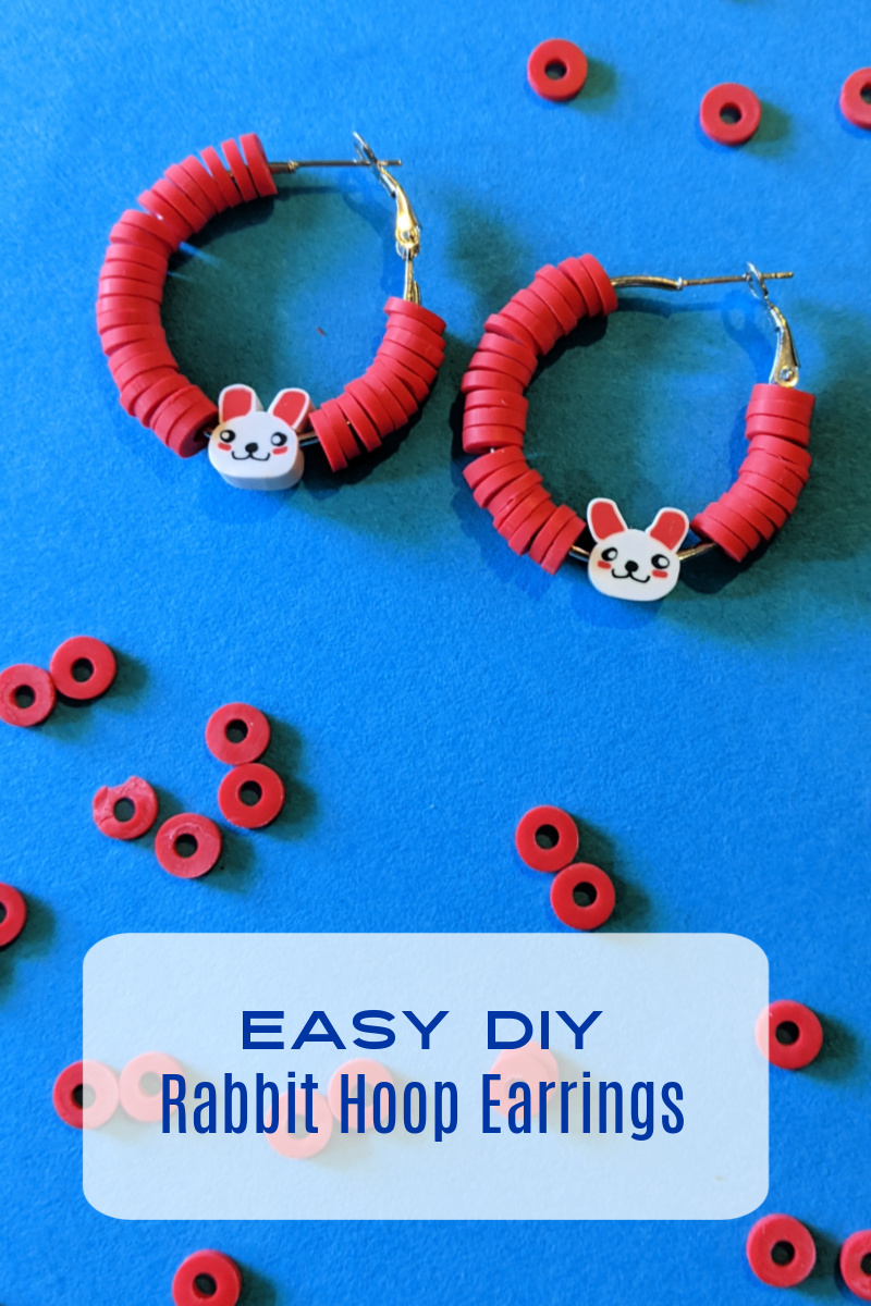 Make DIY rabbit hoop earrings with polymer clay beads to celebrate the Year of The Rabbit, Easter or the fact that you like cute animals. 