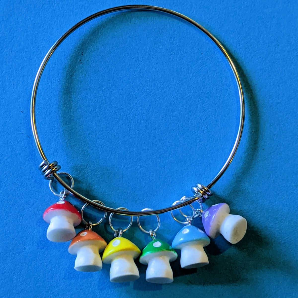 rainbow mushroom charm bracelet