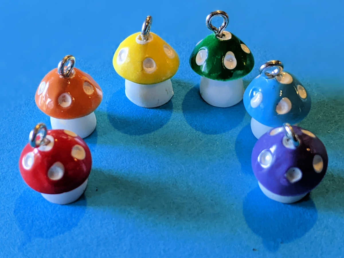 rainbow mushroom charms