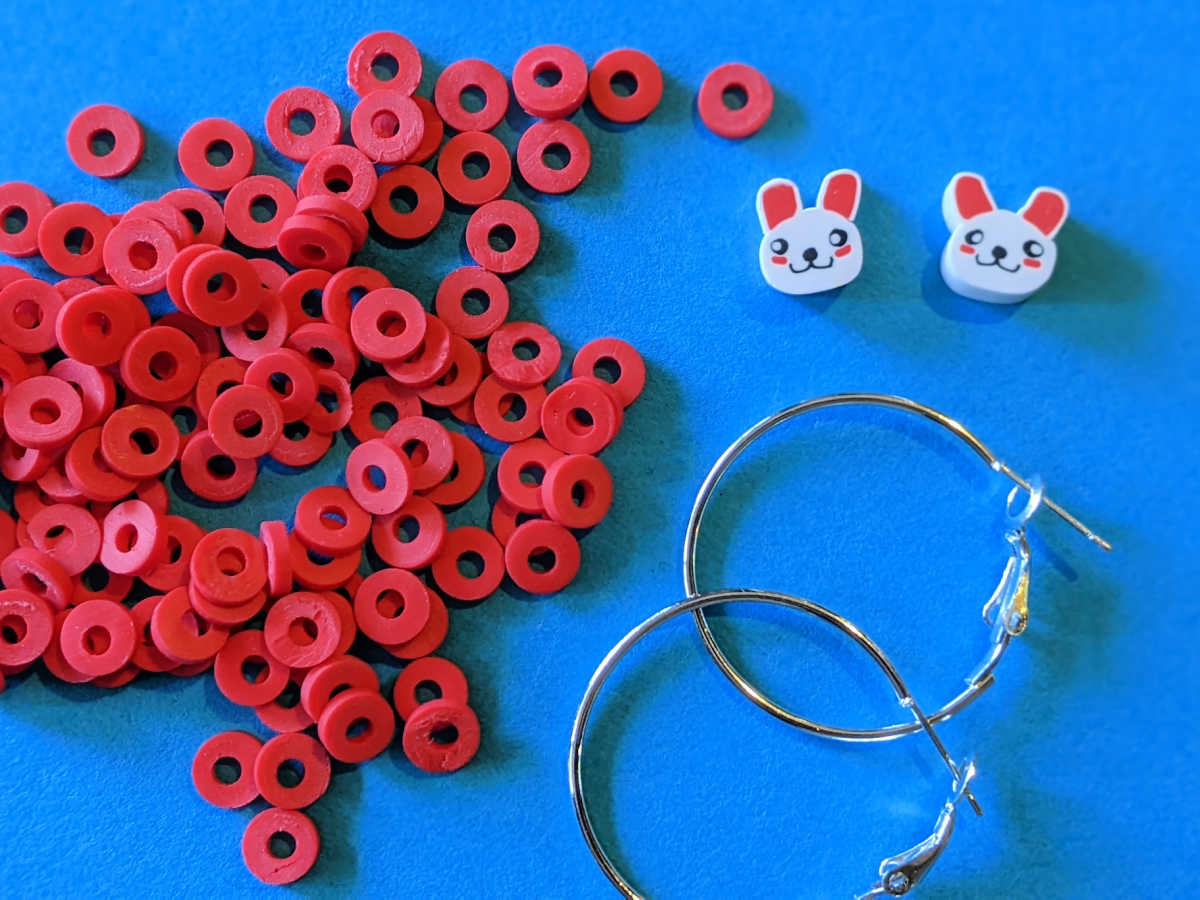 supplies diy rabbit hoop earrings