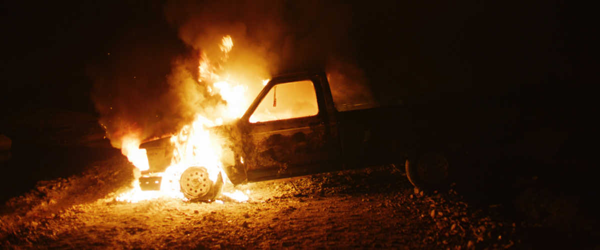 truck burning scene northern shade film