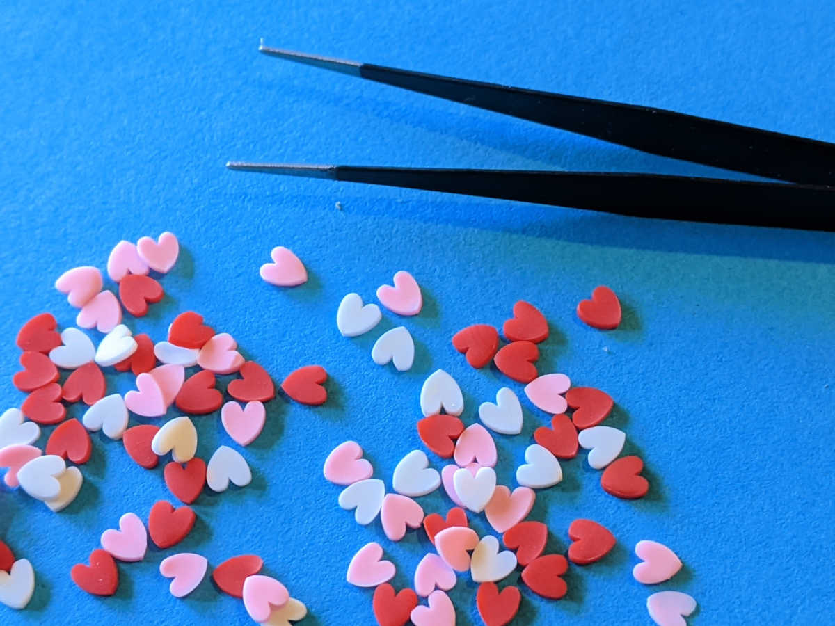 tweezers and polymer hearts