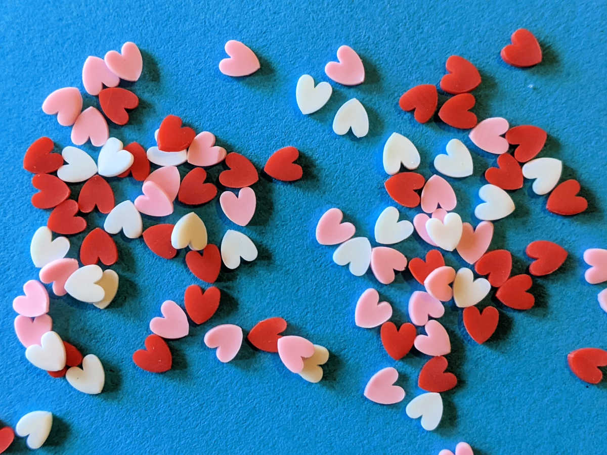 valentine polymer heart slices