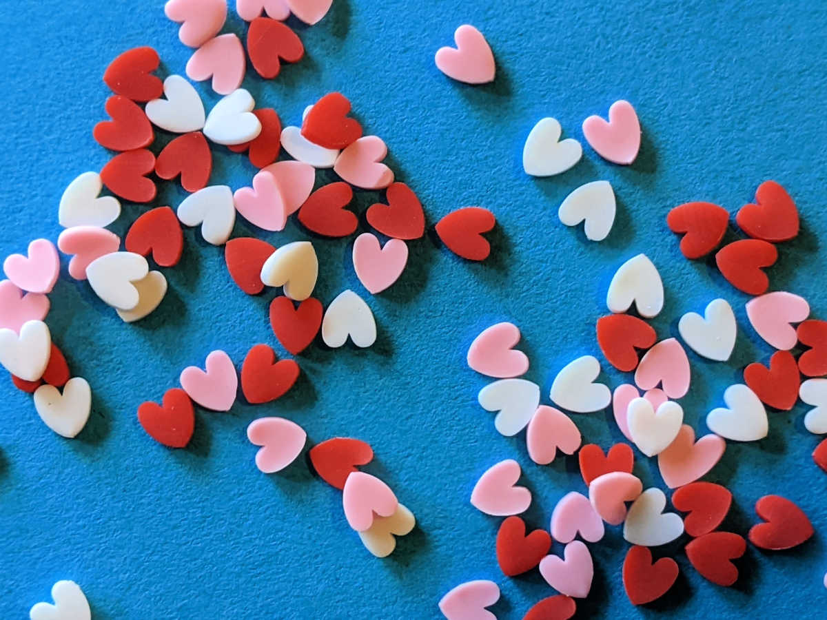 valentine polymer slice hearts