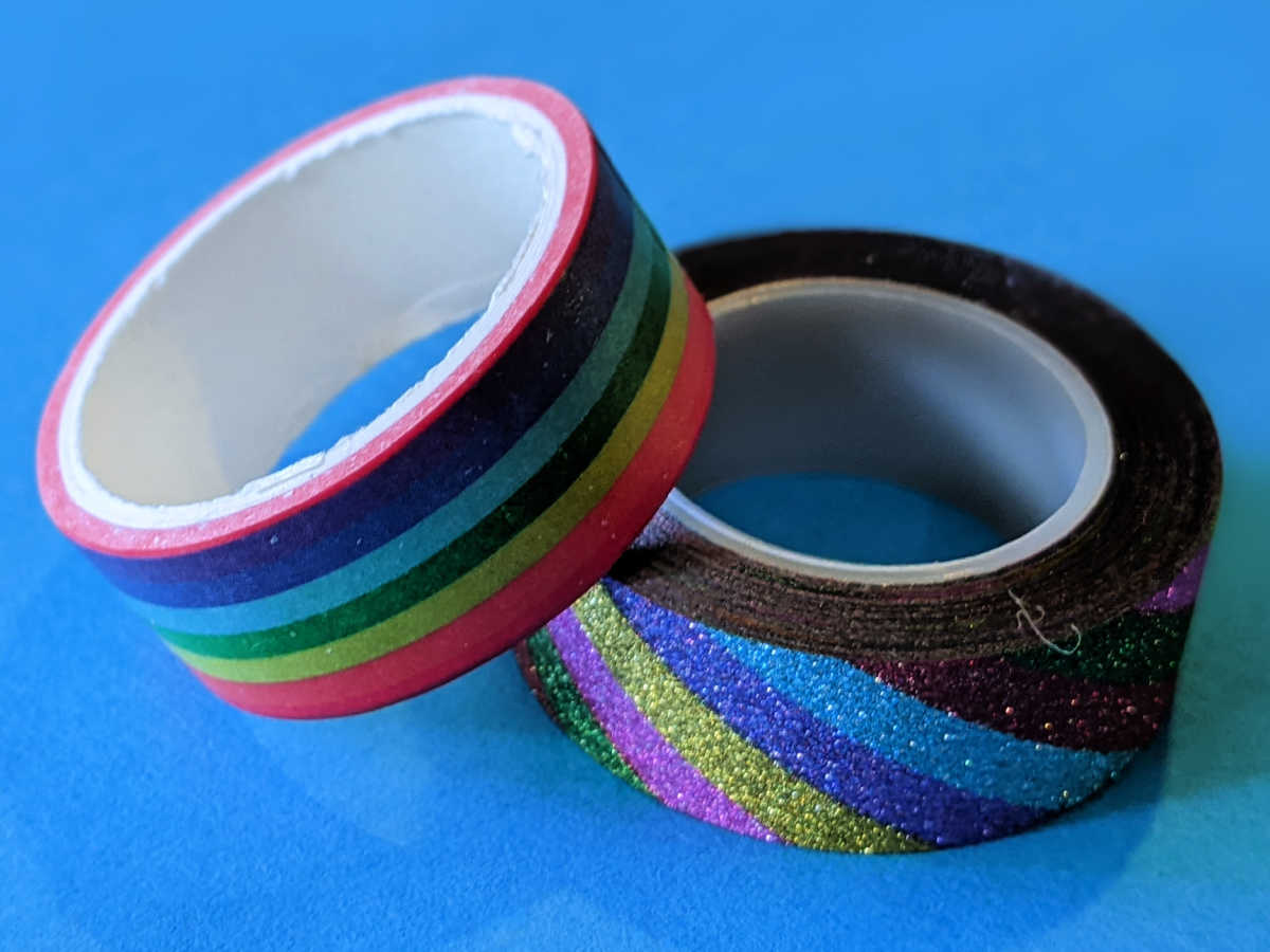 2 rolls rainbow washi tape