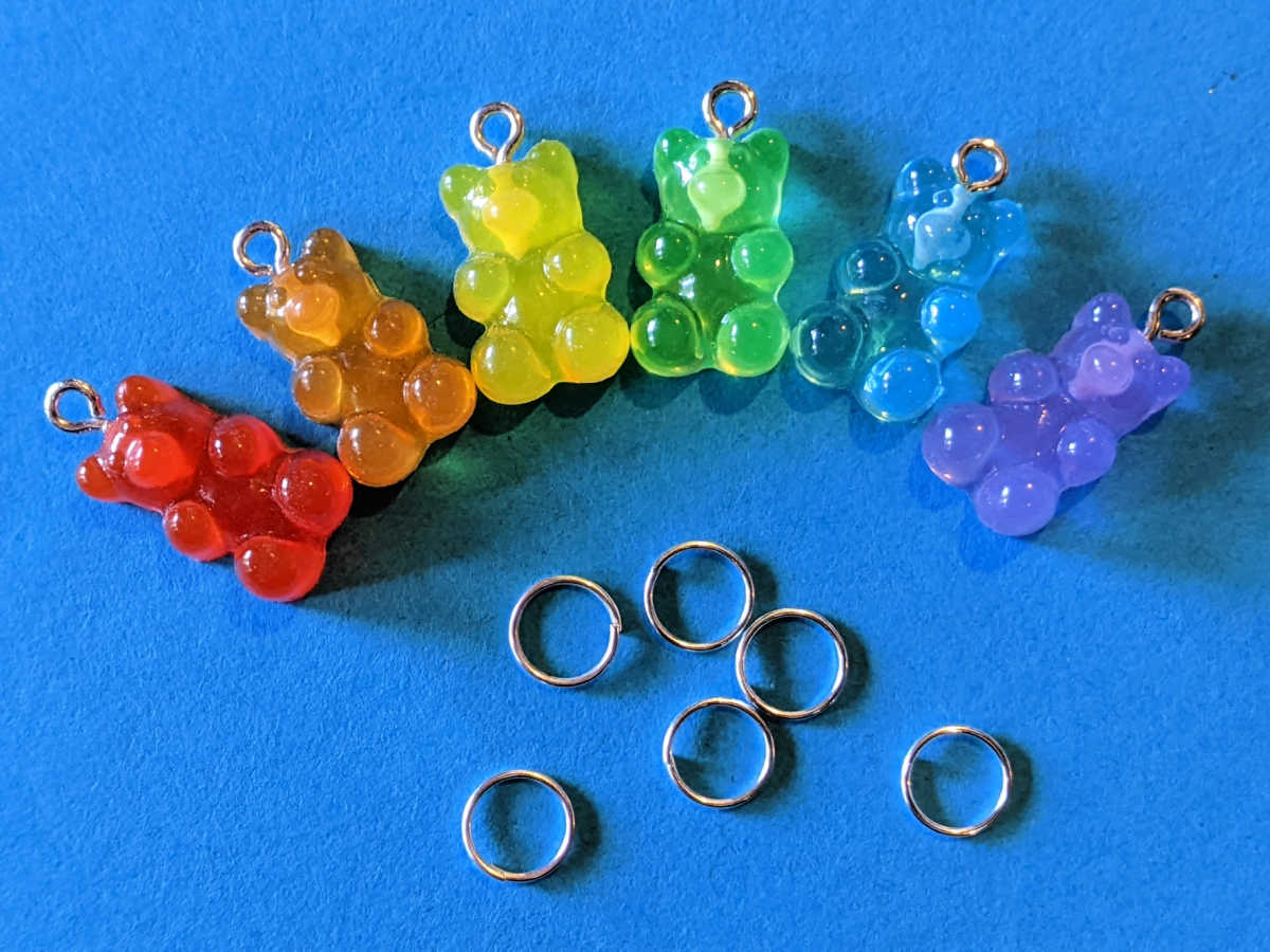 bear charms and jump rings