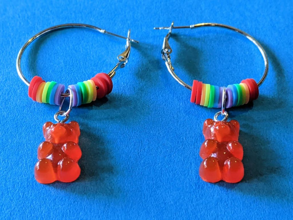 DIY Rainbow Bear Hoop Earrings Craft Mama Likes This