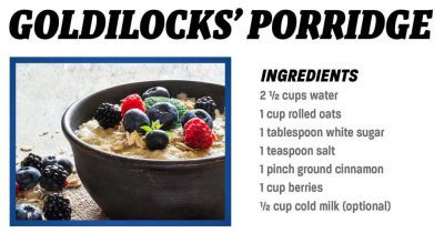 Puss in Boots Porridge Recipe